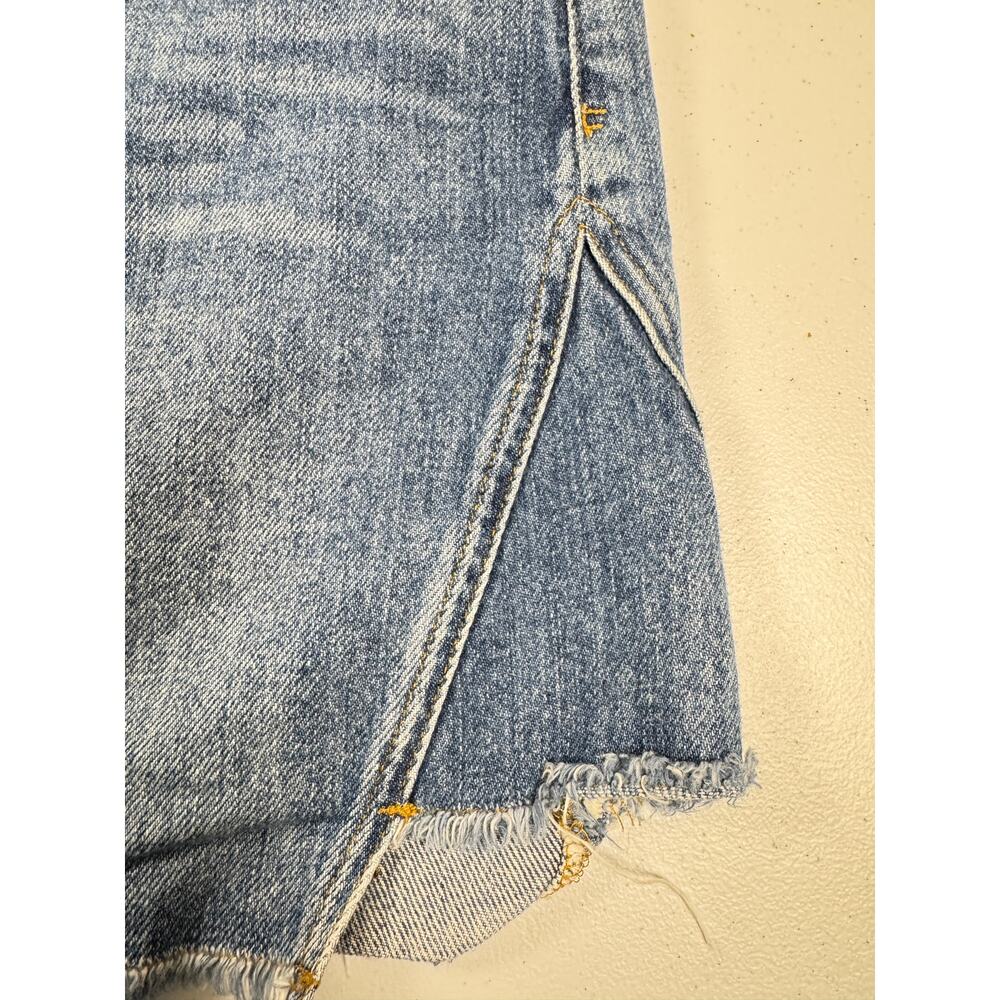 FRAME Denim Mini Skirt Womens Size 29 Blue Cotton Raw Hem A-Line Ansdale Casual - Picture 5 of 10